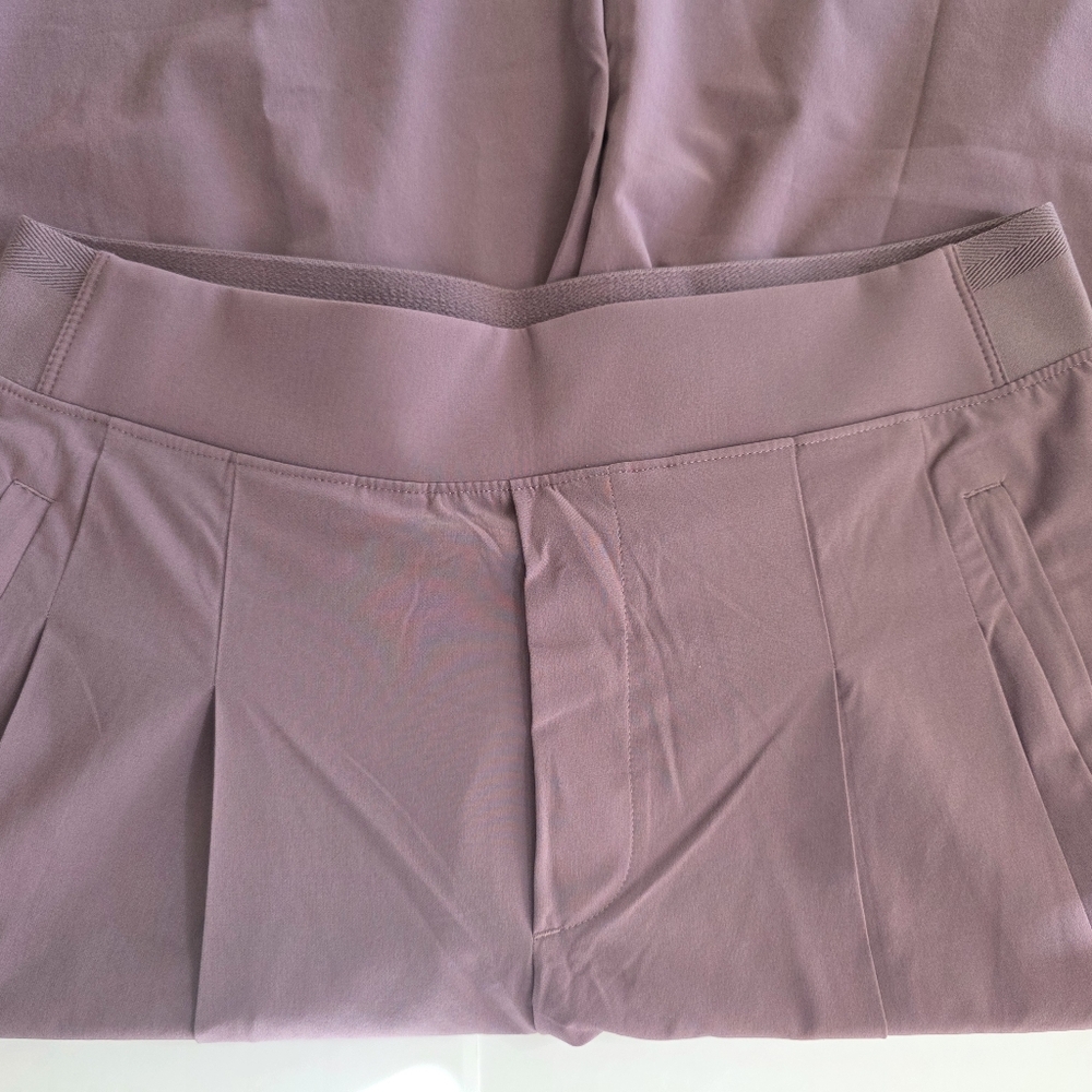 Athleta Brooklyn Heights High Rise Pleated Wide Leg Pants Mauve SZ 6 - Picture 9 of 11